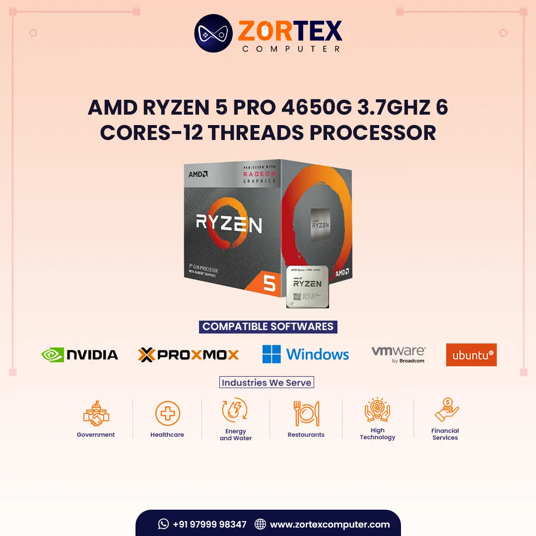 AMD Ryzen 5 PRO 4650G 3.7GHz 6 Cores-12 Threads Processor