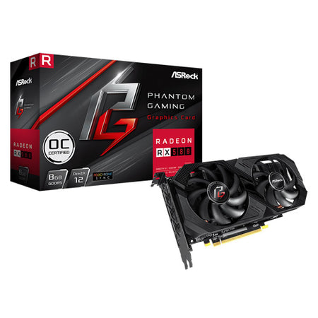 Asrock AMD Radeon RX 580 Phantom Gaming U 8G OC Graphic Card RX580 PGU 8GO