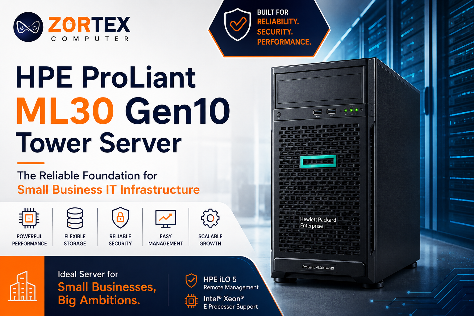 HPE ProLiant ML30 Gen10 Tower Server - Zortex Computer 