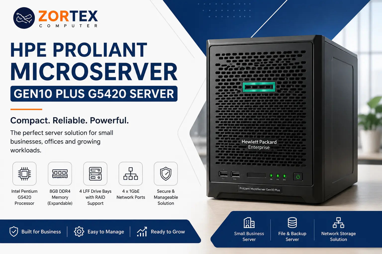 HPE MicroServer Gen10 Plus G5420 small business server