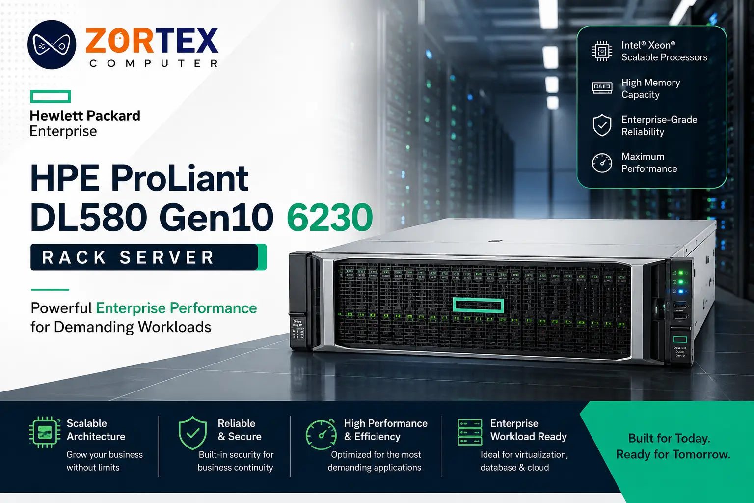 HPE ProLiant DL580 Gen10 6230 enterprise rack server Image