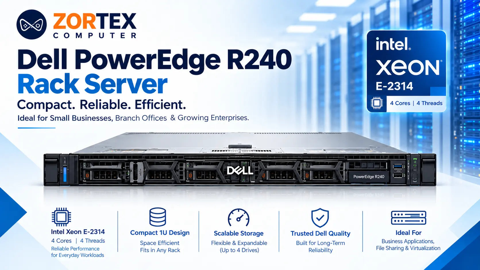 Dell PowerEdge R240 1U rack server Image