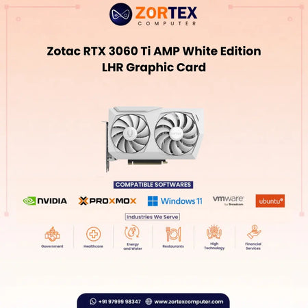 ZOTAC GAMING GeForce RTX 3060 Ti AMP White Edition LHR Graphic Card ZT-A30610F-10PLHR