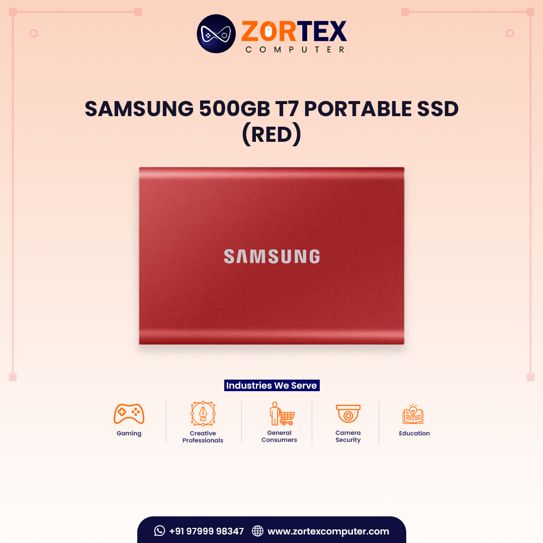 Samsung 500GB T7 Portable SSD (Red)