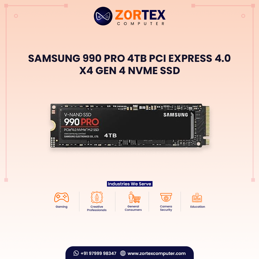 Samsung 990 PRO 4TB PCI Express 4.0 x4 Gen 4 NVMe SSD