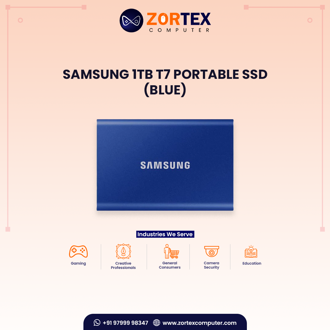Samsung 1TB T7 Portable SSD (Blue)