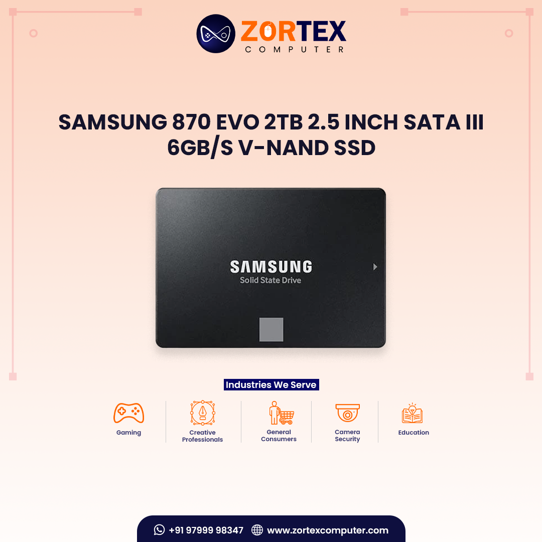 Samsung 870 EVO 2TB 2.5 Inch SATA III 6GB/s V-NAND SSD