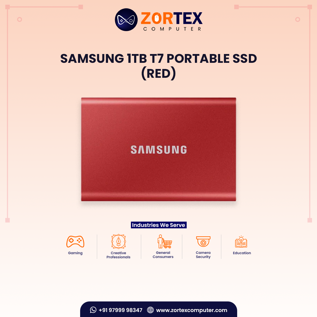 Samsung 1TB T7 Portable SSD (Red)