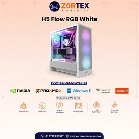 NZXT H5 Flow RGB White PC Case