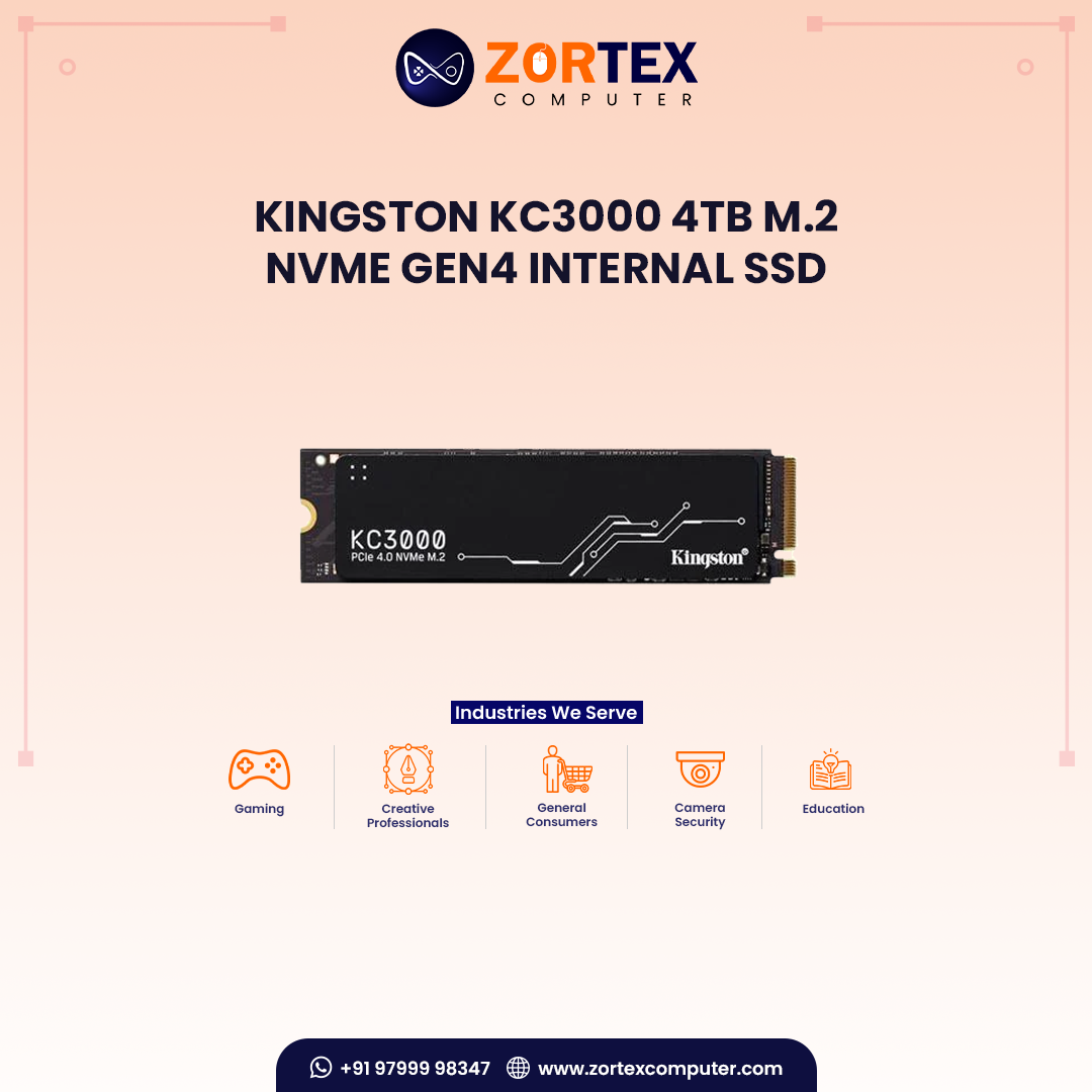 Kingston KC3000 4TB M.2 NVMe Gen4 Internal SSD