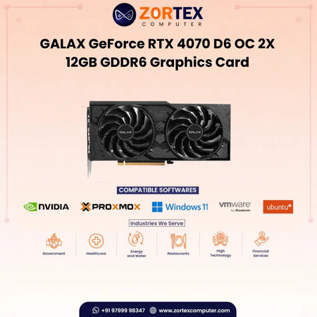 GALAX GeForce RTX 4070 D6 1-Click OC 2X 12GB GDDR6 Graphics Card 47NOL7MDABDX