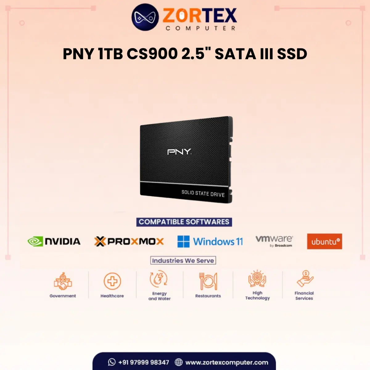 PNY 1TB CS900 2.5" SATA III SSD