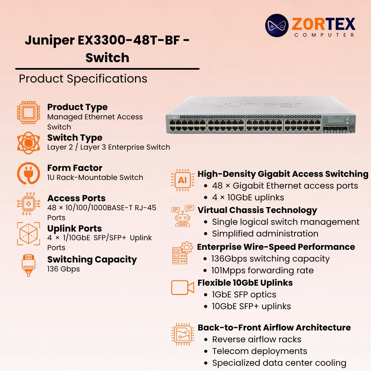 Juniper EX3300-48T-BF - Switch