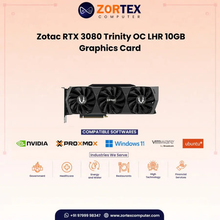 Zotac RTX 3080 Trinity OC LHR 10GB Graphics Card ZT-A30800J-10PLHR