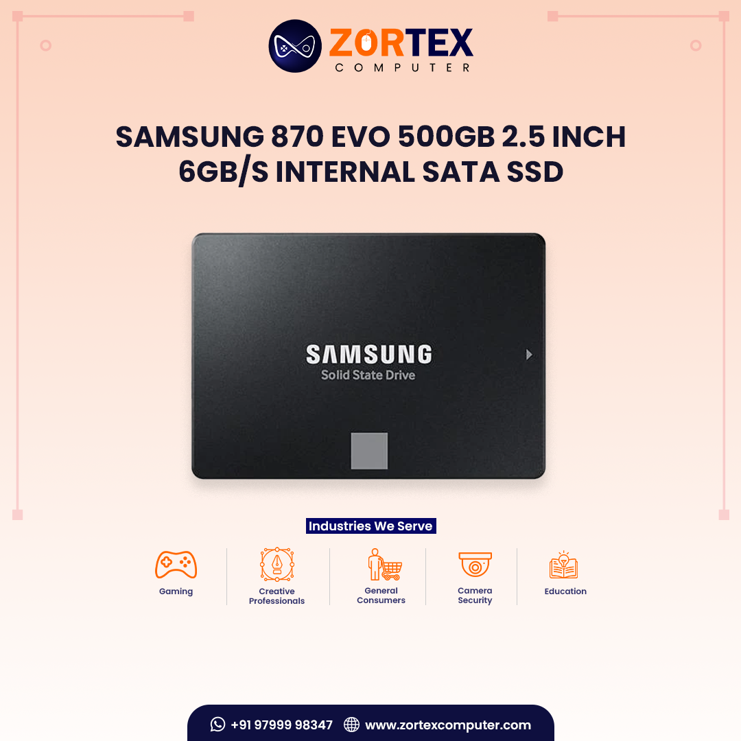 Samsung 870 EVO 500GB 2.5 Inch 6Gb/s Internal SATA SSD