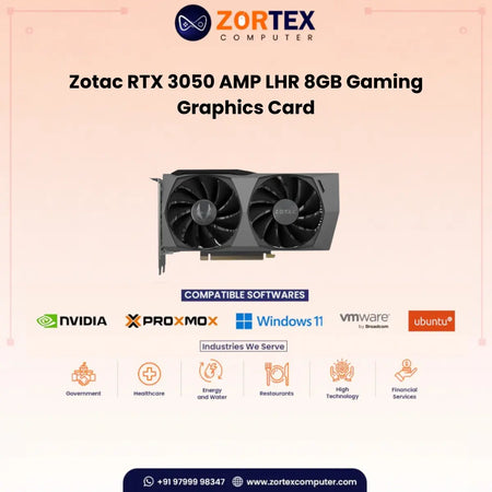 Zotac RTX 3050 AMP LHR 8GB Gaming Graphics Card ZT-A30500F-10M