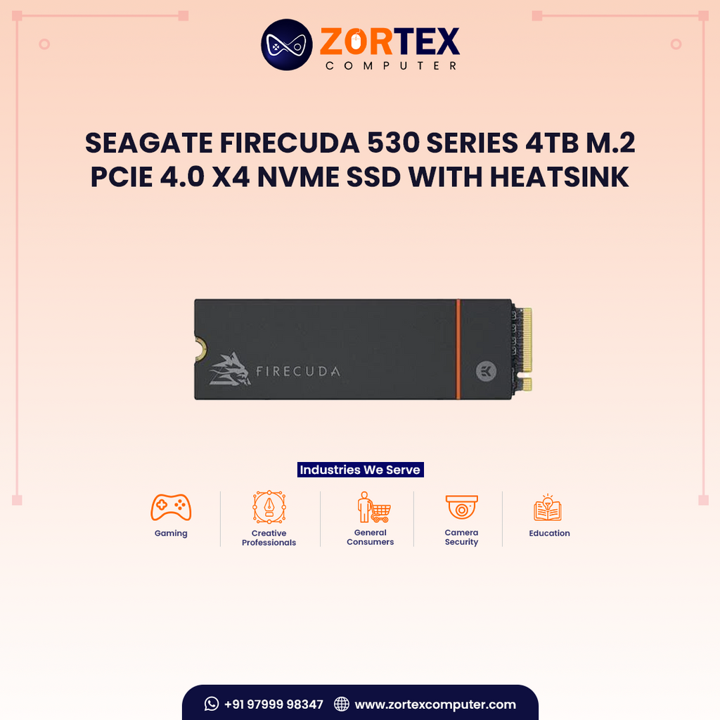 Seagate FireCuda 530 Series 4TB M.2 PCIe 4.0 x4 NVMe SSD with Heatsink