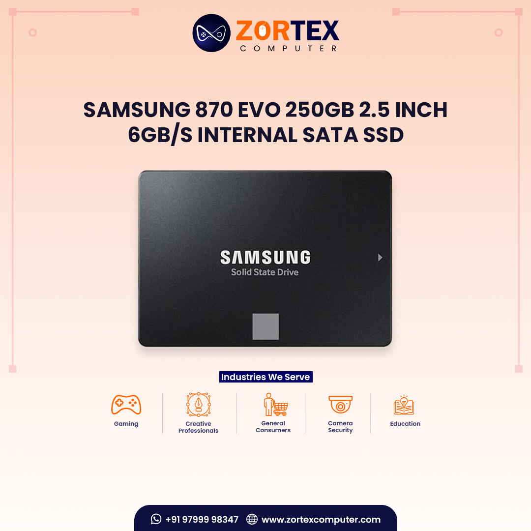 Samsung 870 EVO 250GB 2.5 Inch 6Gb/s Internal SATA SSD