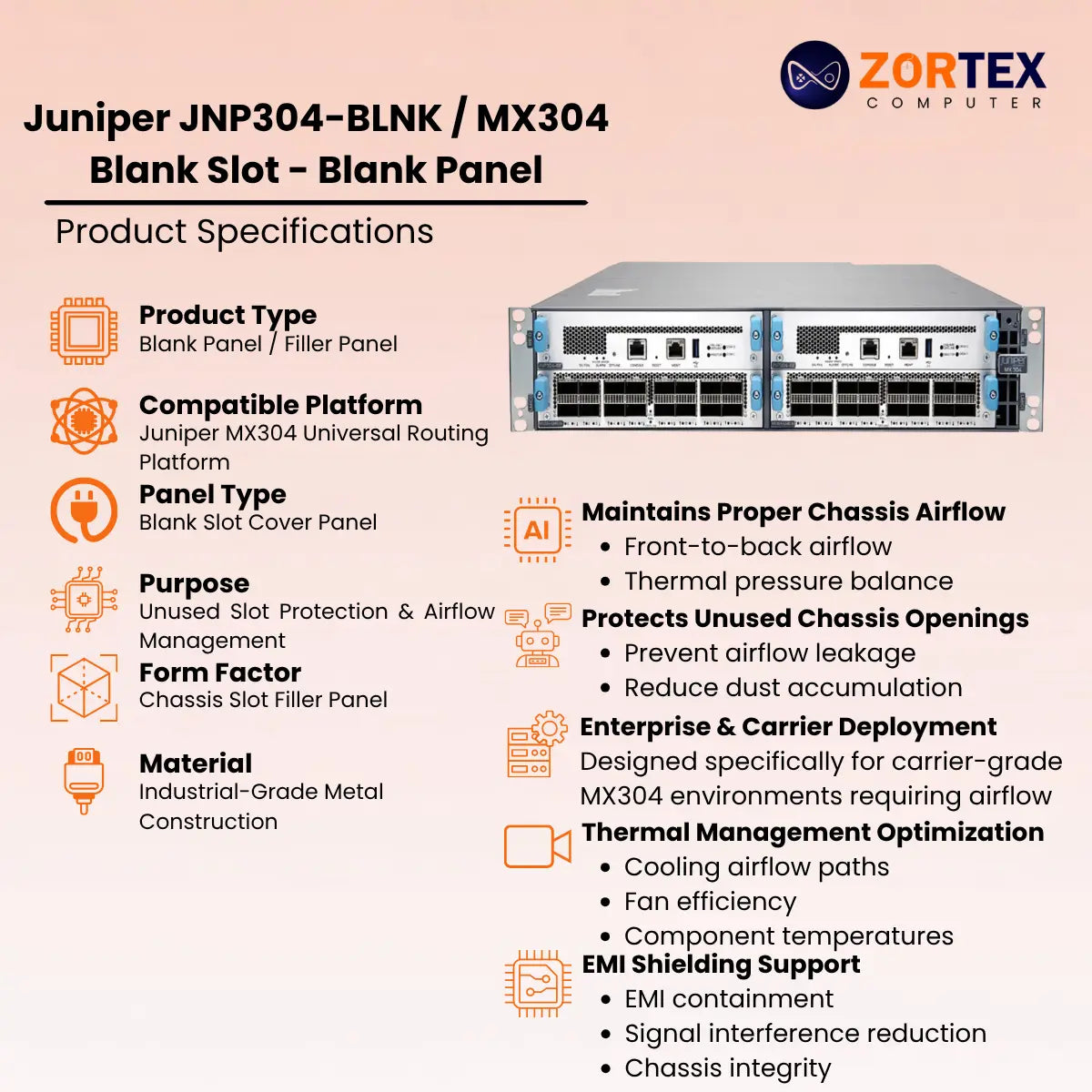 Juniper JNP304-BLNK / MX304 Blank Slot - Blank Panel