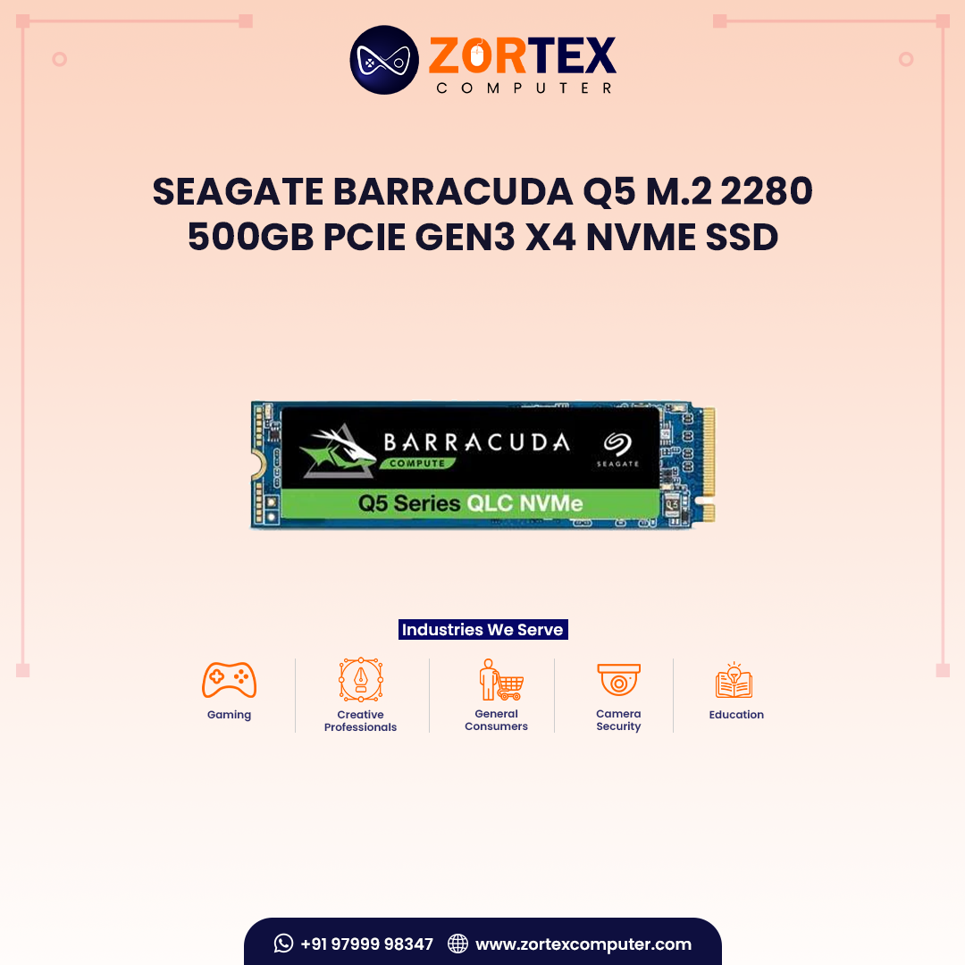 Seagate BarraCuda Q5 M.2 2280 500GB PCIe Gen3 x4 NVMe SSD