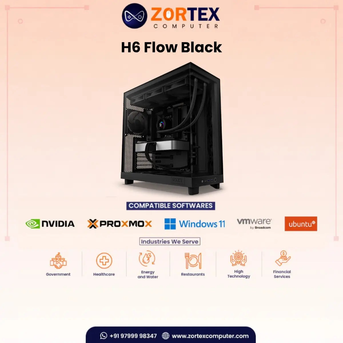 NZXT H6 Flow Black PC Case