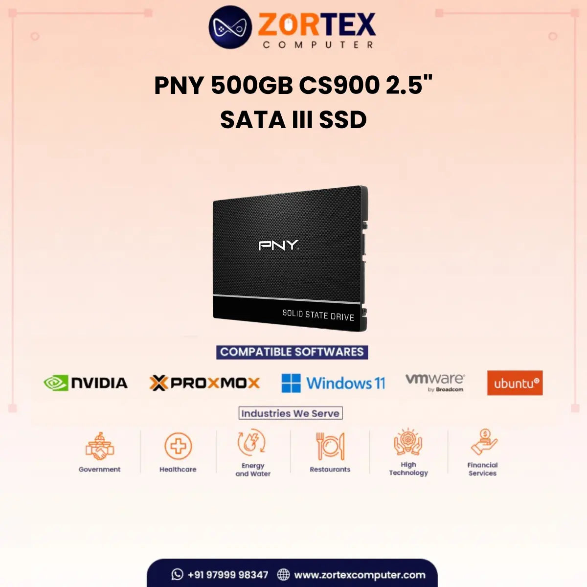 PNY 500GB CS900 2.5" SATA III SSD
