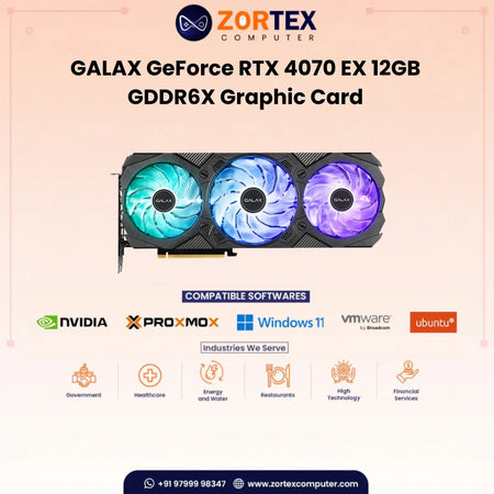 GALAX GeForce RTX 4070 EX Gamer White 12GB GDDR6X Graphic Card 47NOM7MD7KWH