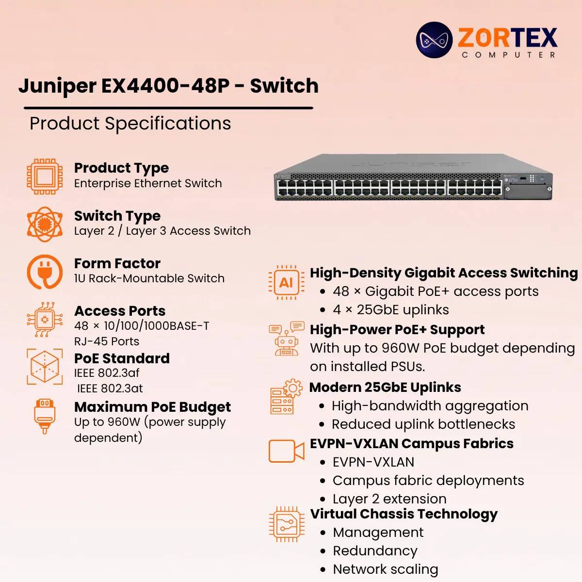 Juniper EX4400-48P - Switch