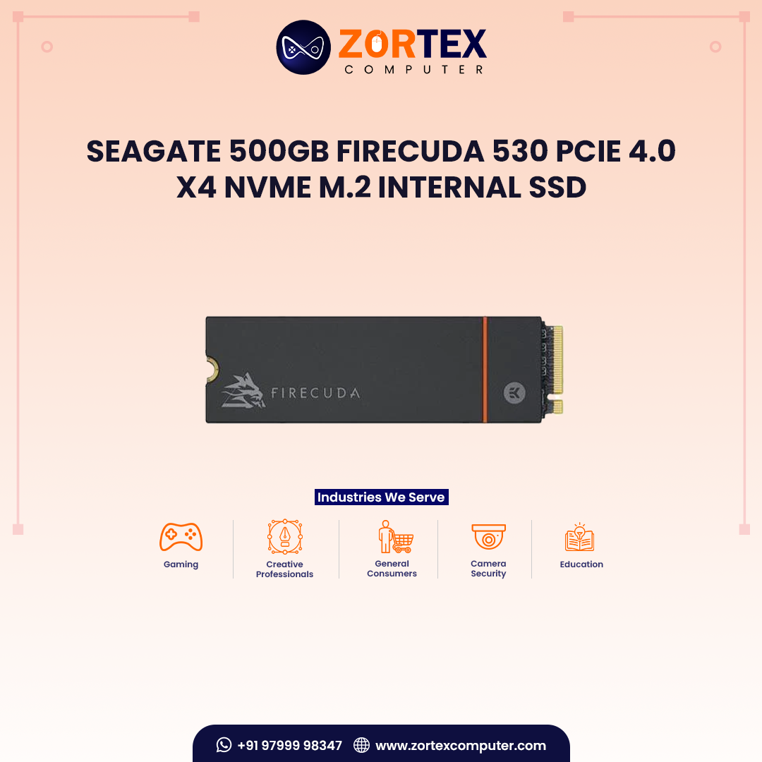 Seagate 500GB FireCuda 530 PCIe 4.0 x4 NVMe M.2 Internal SSD