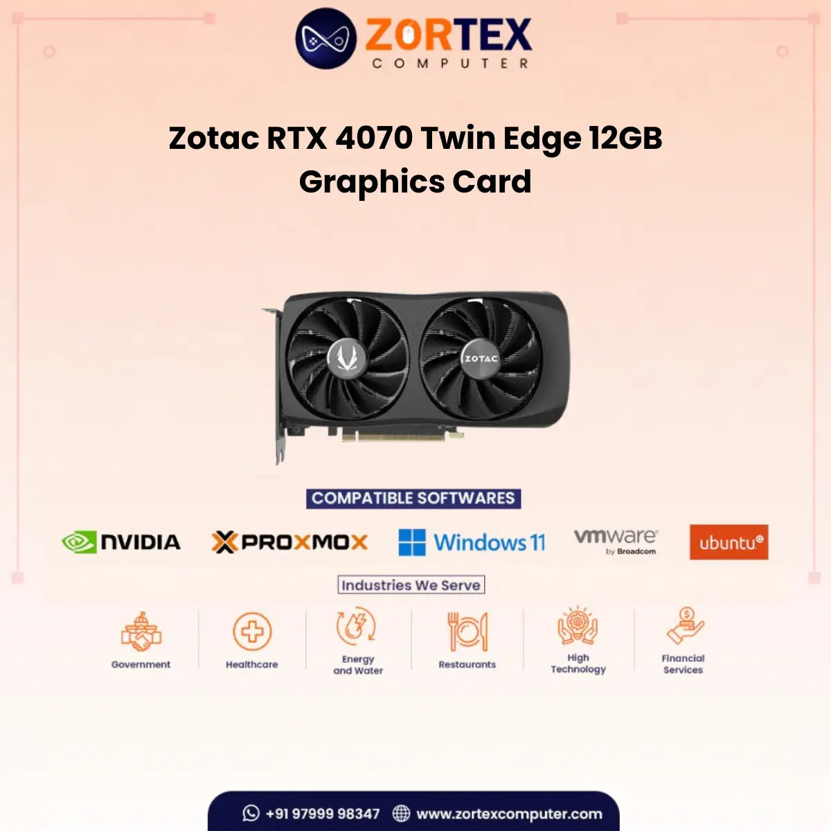 Zotac RTX 4070 Twin Edge 12GB Graphics Card ZT-D40700E-10M
