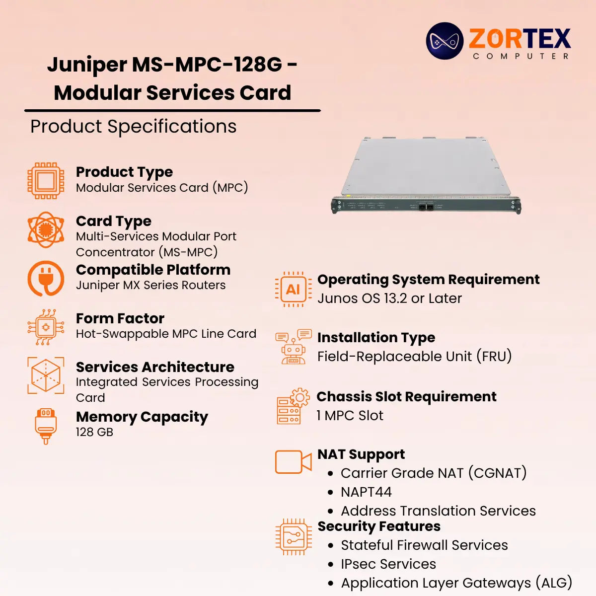 Juniper MS-MPC-128G – Modular Services MPC