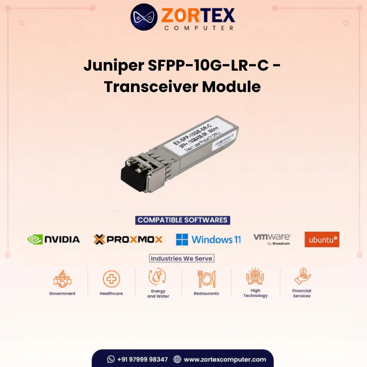 Juniper SFPP-10G-LR-C - Transceiver Module