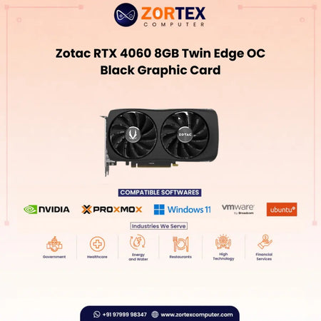 Zotac Gaming GeForce RTX 4060 8GB Twin Edge OC Black Graphic card ZT-D40600H-10M
