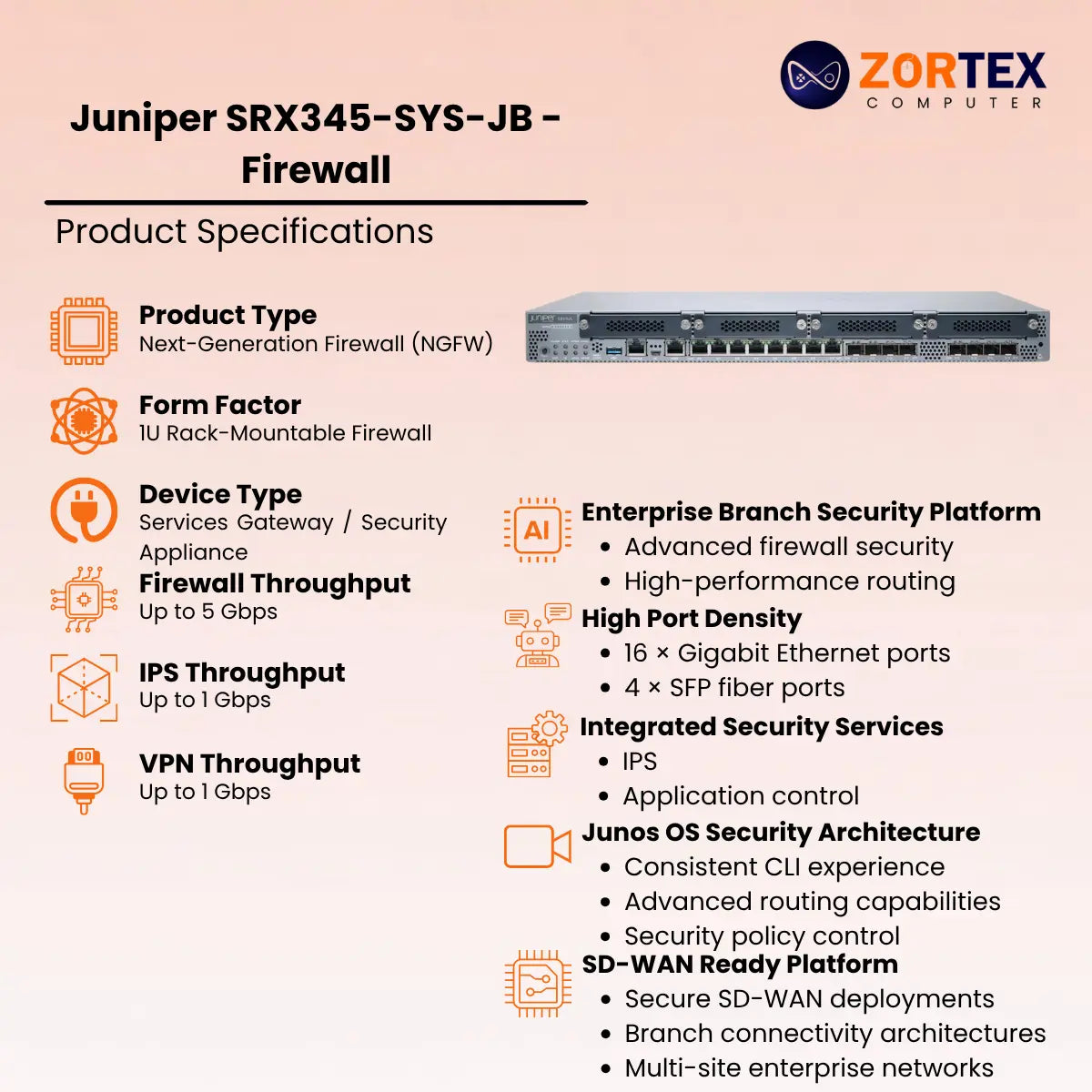 Juniper SRX345-SYS-JB - Firewall