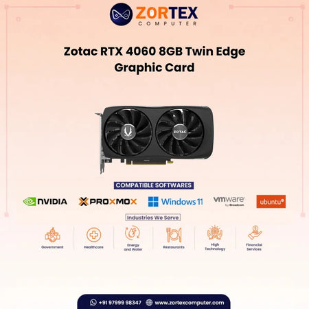 ZOTAC GAMING GeForce RTX 4060 8GB Twin Edge Graphic Card ZT-D40600E-10M