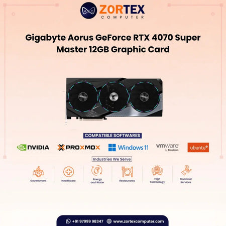 Gigabyte Aorus GeForce RTX 4070 Super Master 12GB Graphic Card GV-N407SAORUS M-12GD