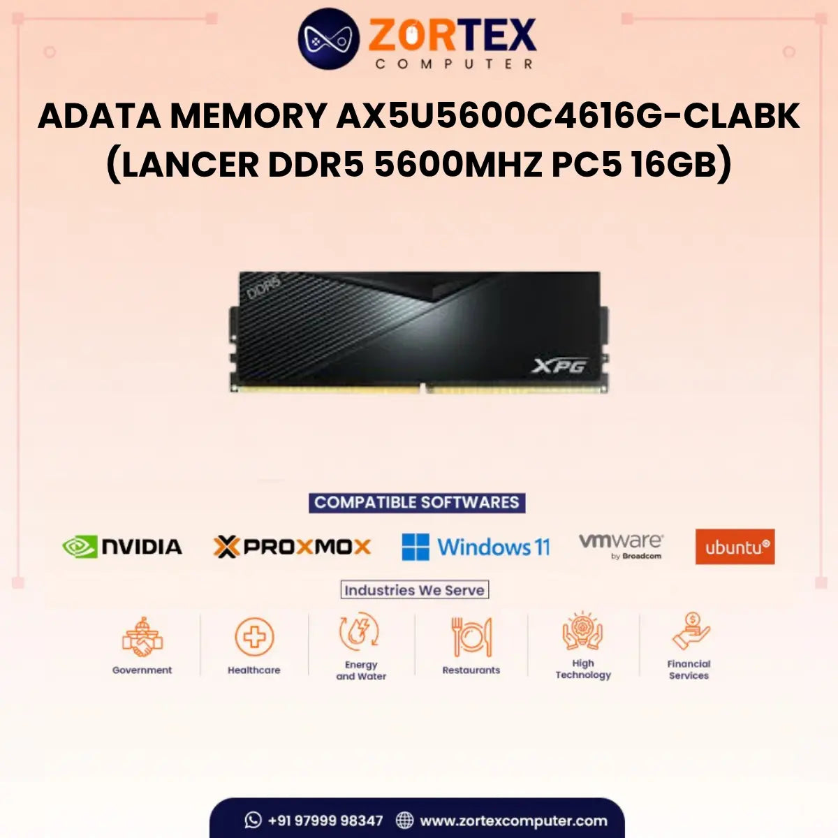 ADATA MEMORY AX5U5600C4616G-CLABK (LANCER DDR5 5600MHZ PC5 16GB)