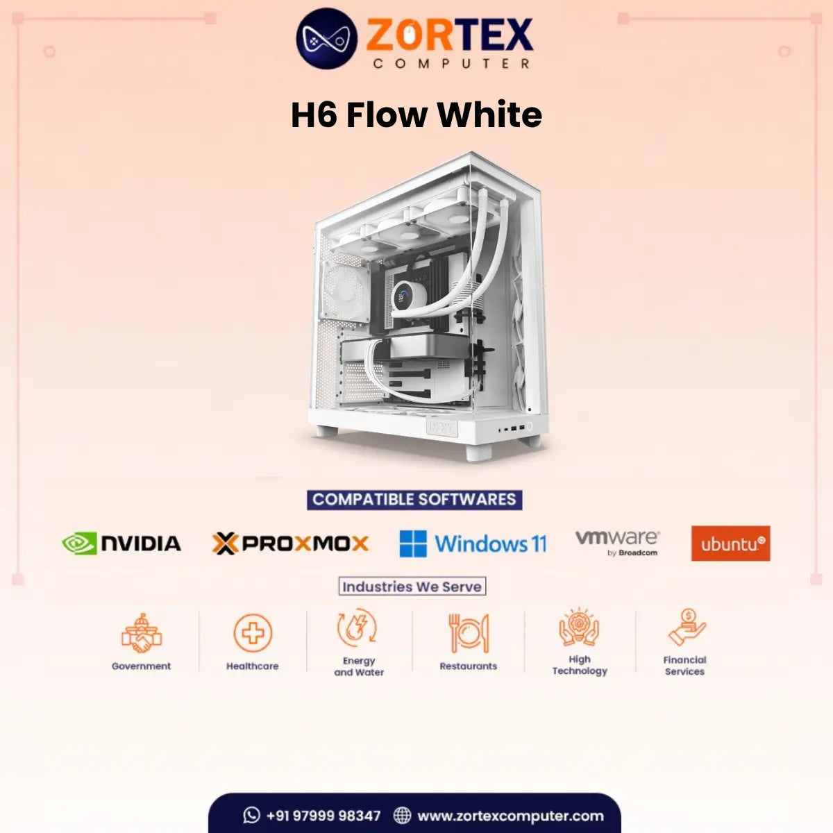 NZXT H6 Flow White PC Case