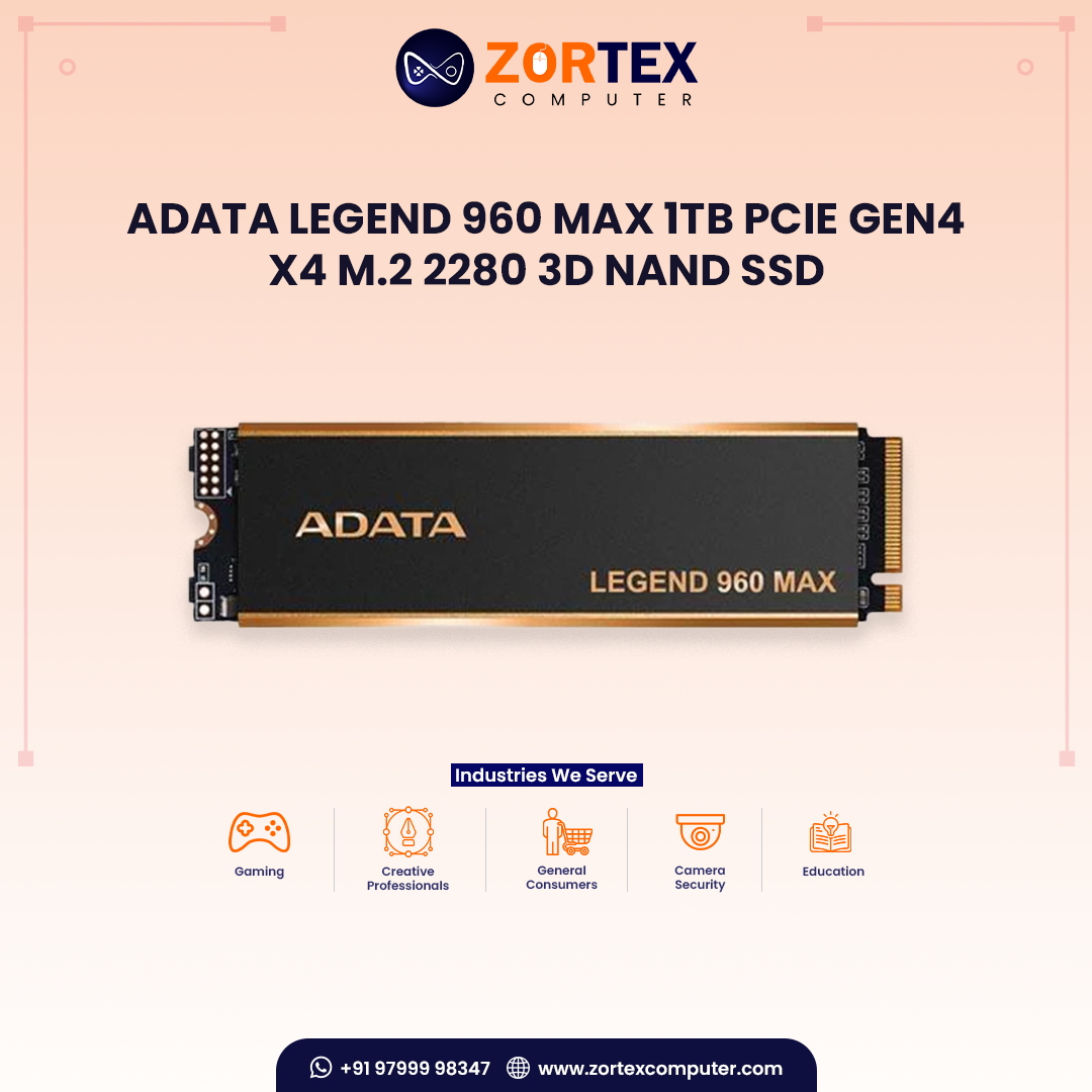 ADATA LEGEND 960 MAX 1TB PCIe Gen4 x4 M.2 2280 3D NAND SSD