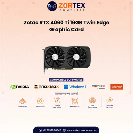 ZOTAC GAMING GeForce RTX 4060 Ti 16GB Twin Edge Graphic Card ZT-D40620E-10M