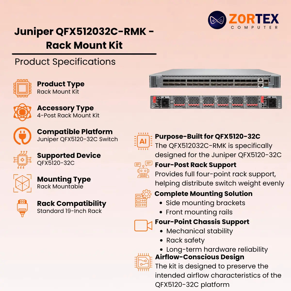Juniper QFX512032C-RMK - Rack Mount Kit
