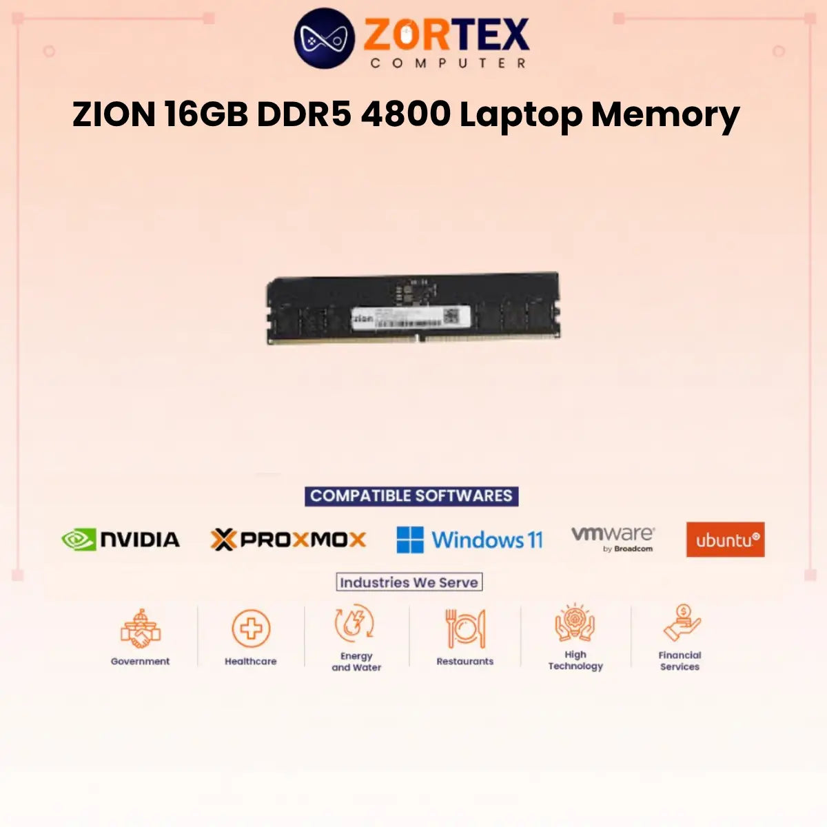 ZION 16GB DDR5 4800 Laptop Memory
