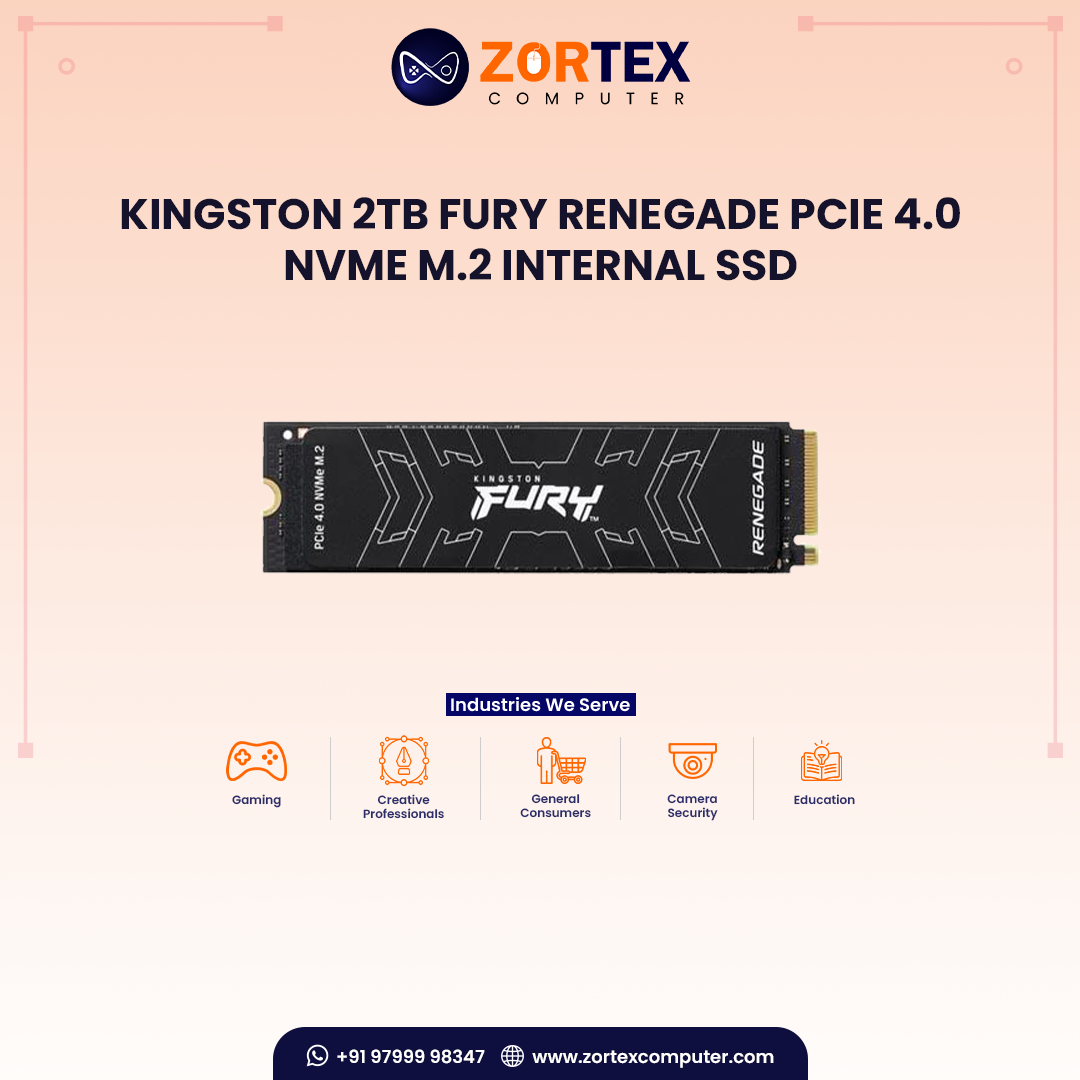 Kingston 2TB FURY Renegade PCIe 4.0 NVMe M.2 Internal SSD