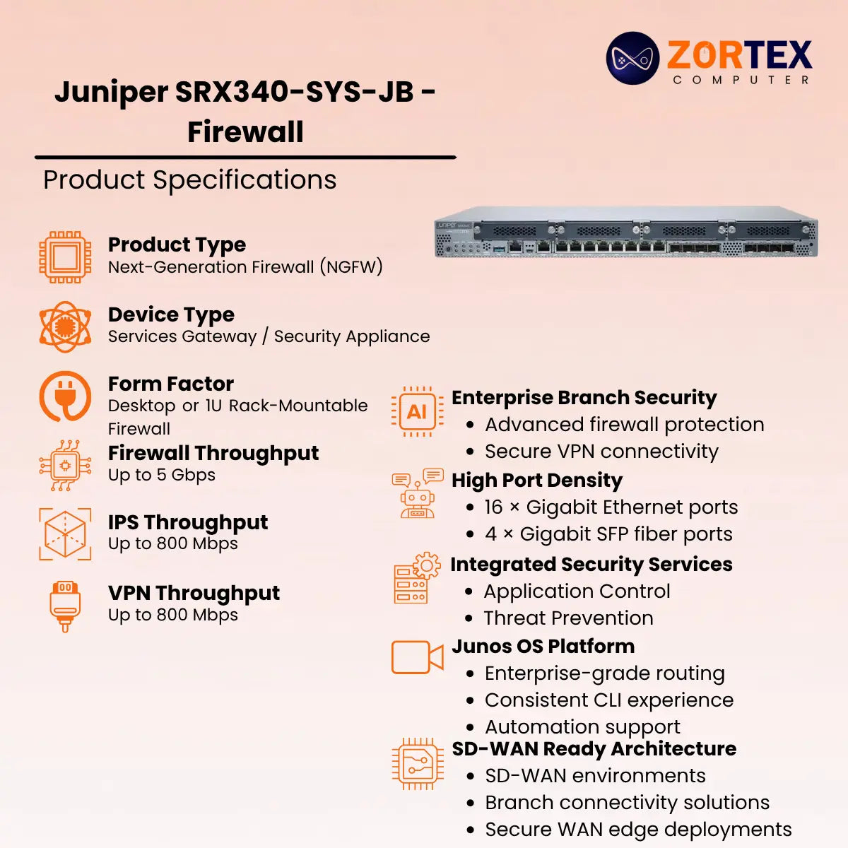 Juniper SRX340-SYS-JB - Firewall