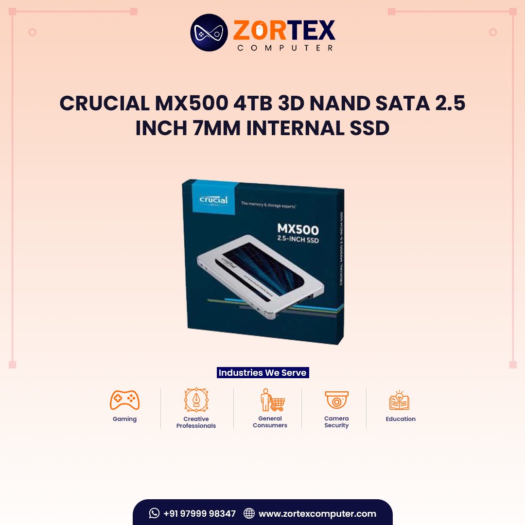 Crucial MX500 4TB 3D NAND SATA 2.5 inch 7mm Internal SSD