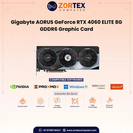 Gigabyte AORUS GeForce RTX 4060 ELITE 8G GDDR6 Graphic Card GV-N4060AORUS E-8GD