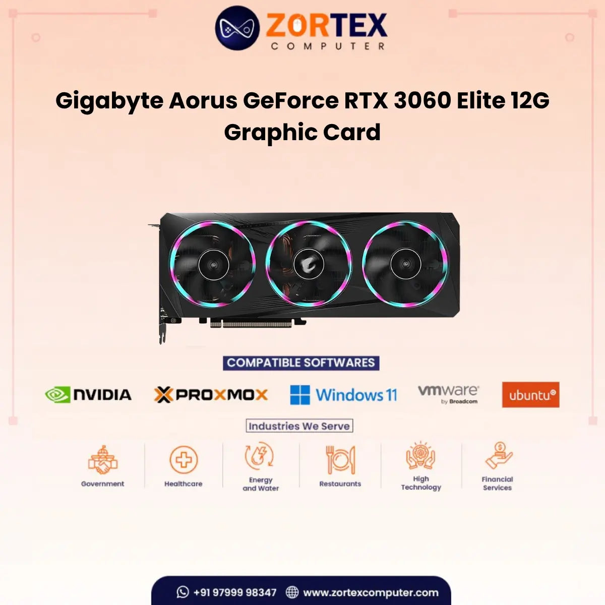 Gigabyte Aorus GeForce RTX 3060 Elite 12G Graphic Card GV-N3060Aorus E-12GD