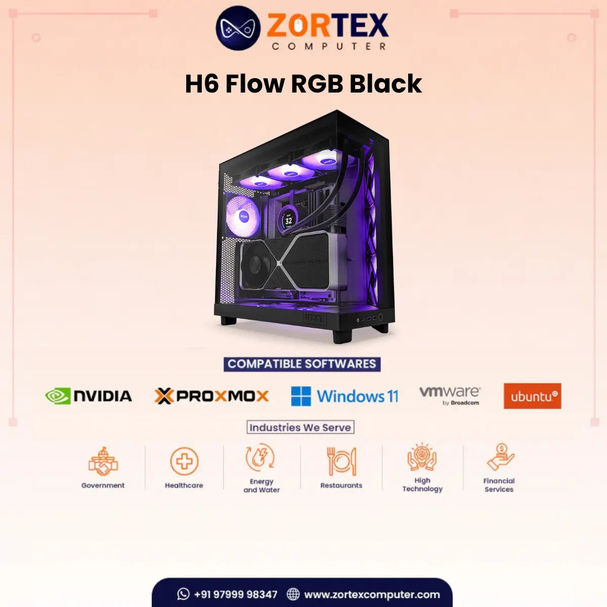 NZXT H6 Flow RGB Black PC Case