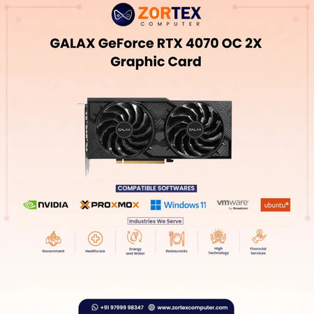 GALAX GeForce RTX 4070 1-Click OC 2X Graphic Card 47NOM7MD8DDF