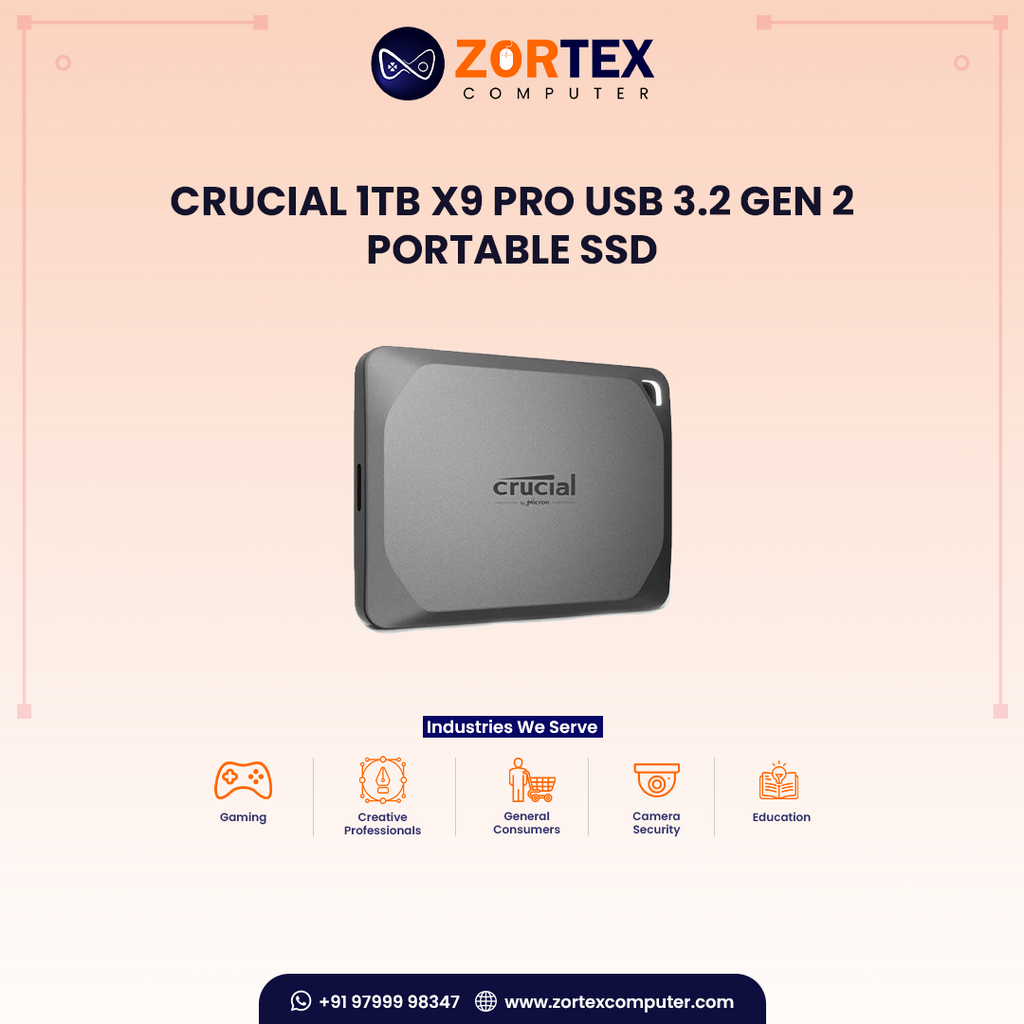 Crucial 1TB X9 Pro USB 3.2 Gen 2 Portable SSD